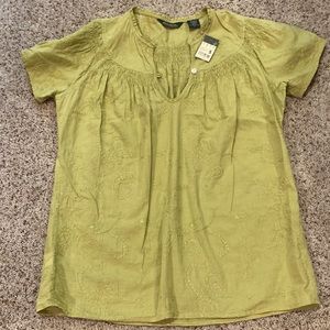 Peasant style green top